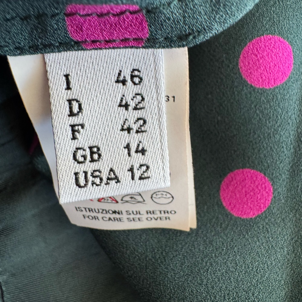 Rare Vintage Moschino Silk Polka Dot Retro Dress sz 12 - Picture 11 of 16
